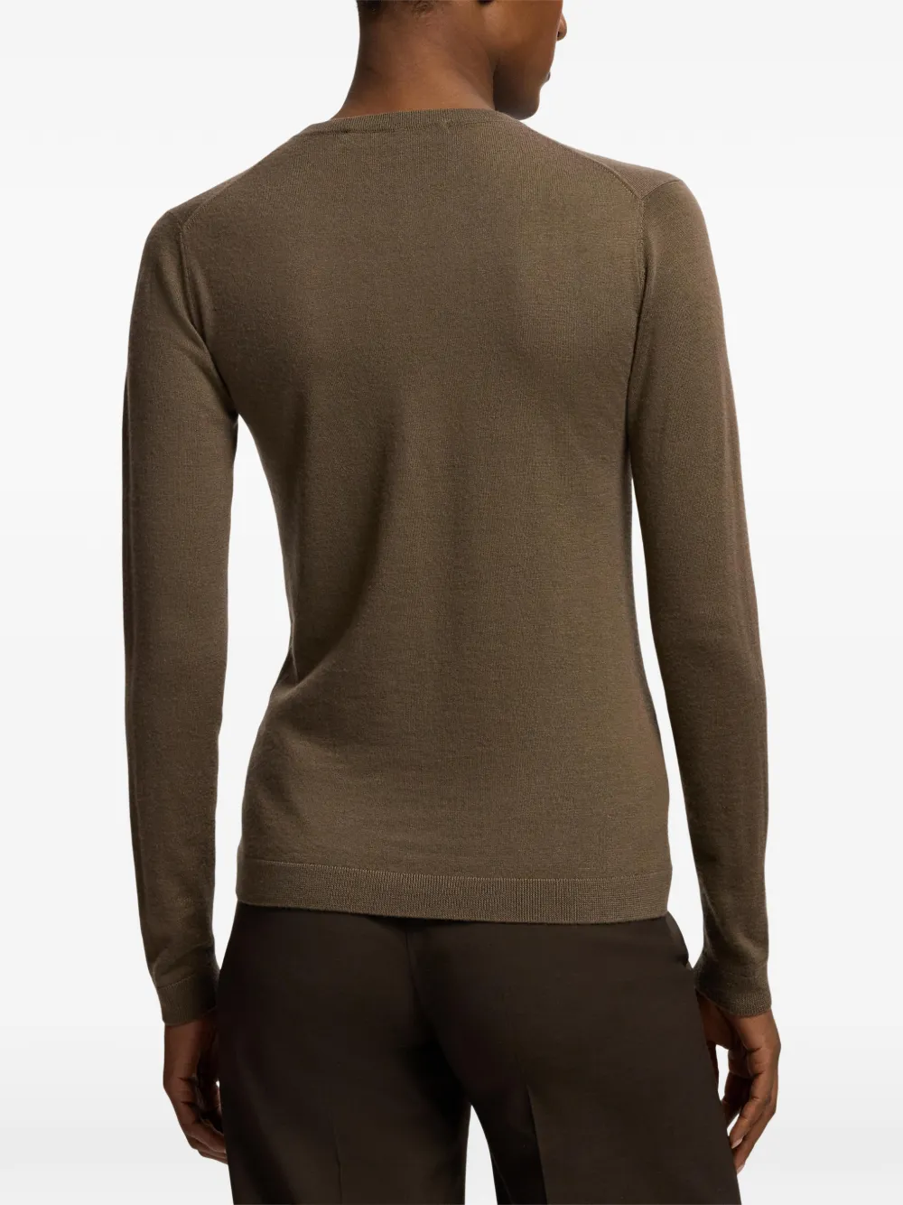 Ralph Lauren Collection Kasjmier trui met geribbelde afwerking Bruin