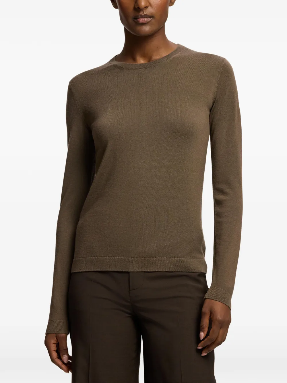 Ralph Lauren Collection Kasjmier trui met geribbelde afwerking Bruin