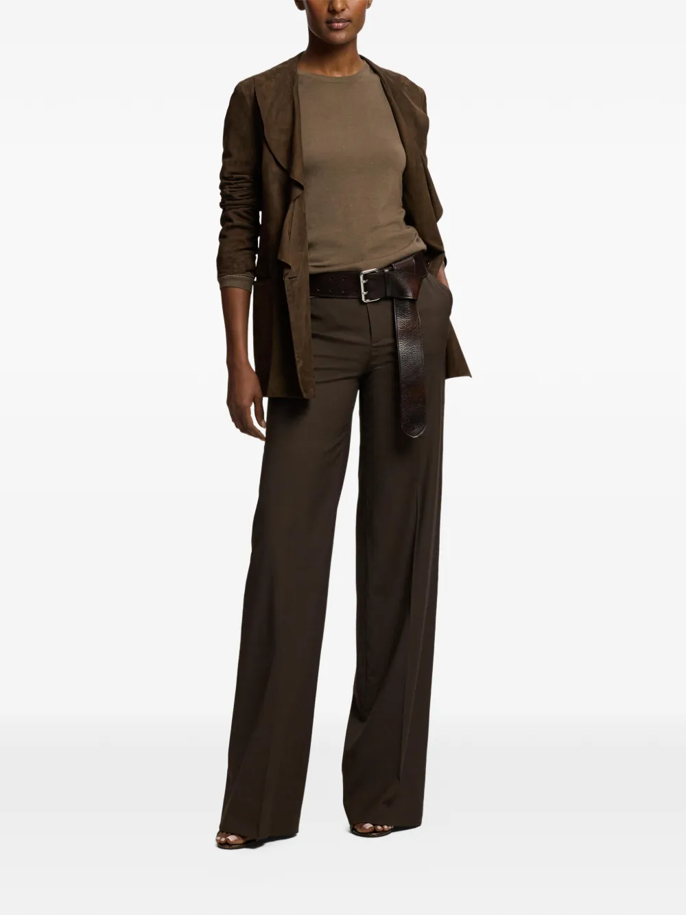 Ralph Lauren Collection Kasjmier trui met geribbelde afwerking Bruin