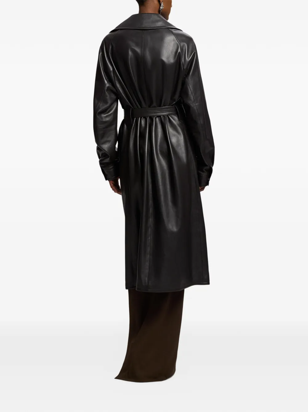 Ralph Lauren Collection Bailey leren jas met dubbele rij knopen Bruin