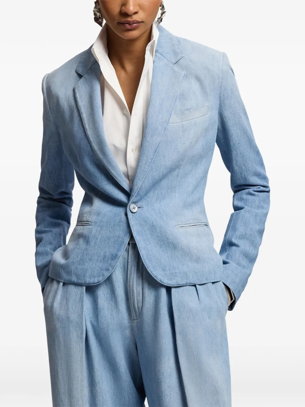 Ralph Lauren Collection Lochlan denim blazer Blauw