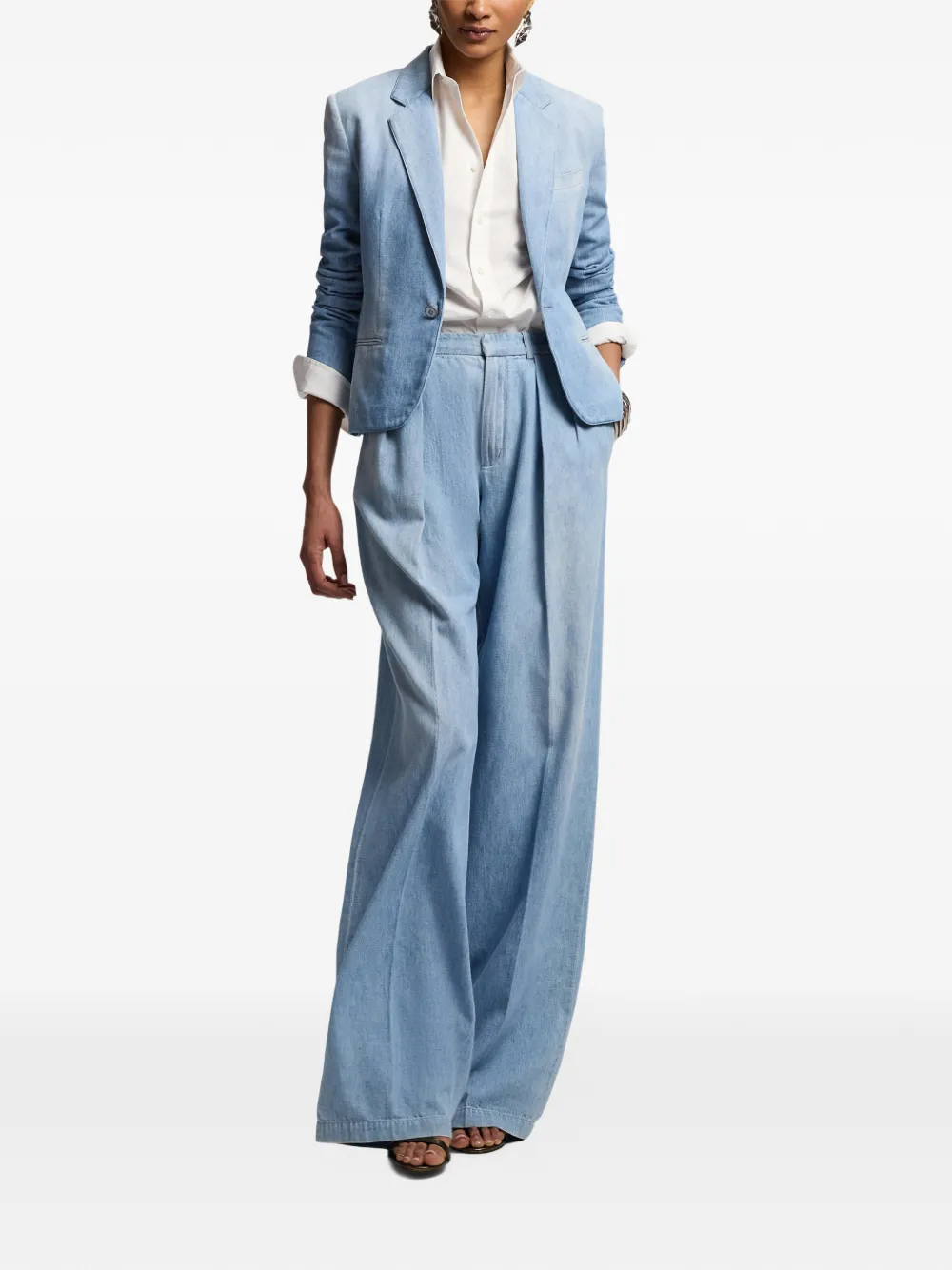 Ralph Lauren Collection Lochlan denim blazer Blauw