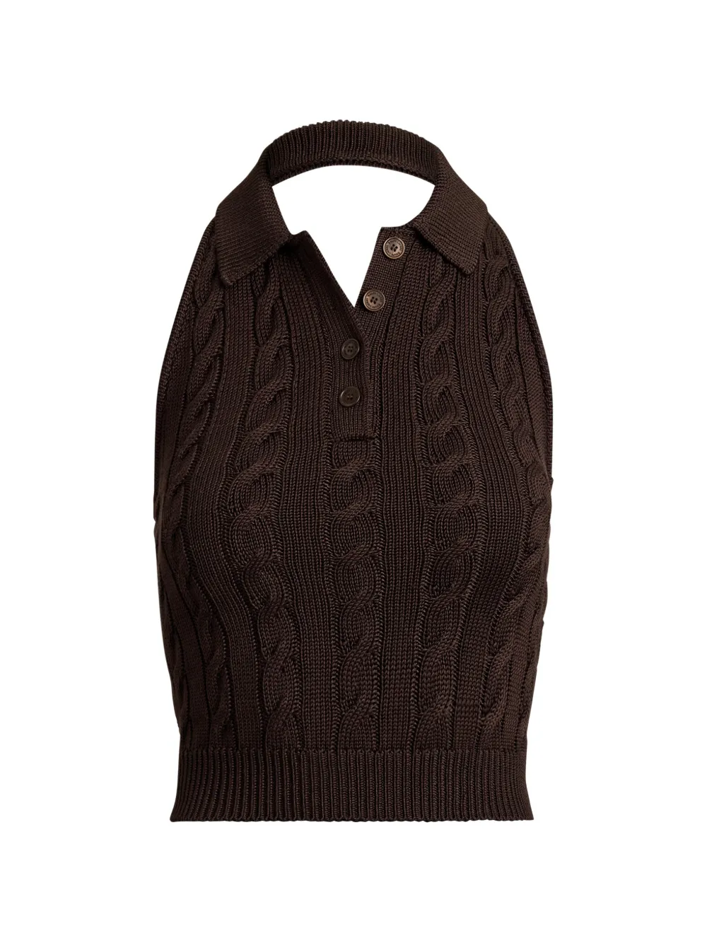 Ralph Lauren Collection cable-knit halter sweater - Marrone