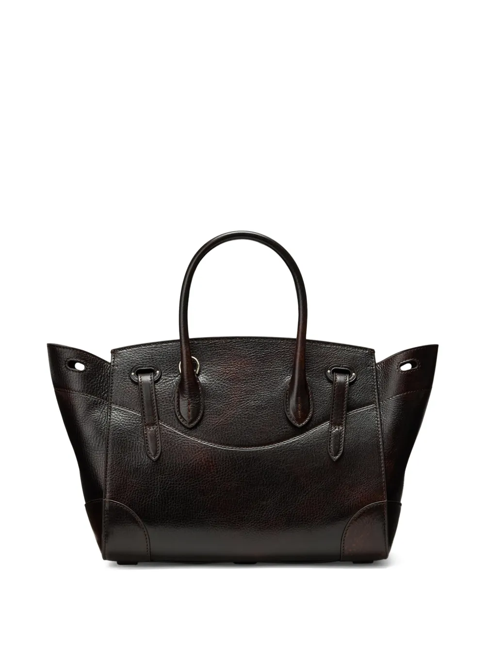 Ralph Lauren Collection Soft Ricky gerafelde leren shopper Bruin