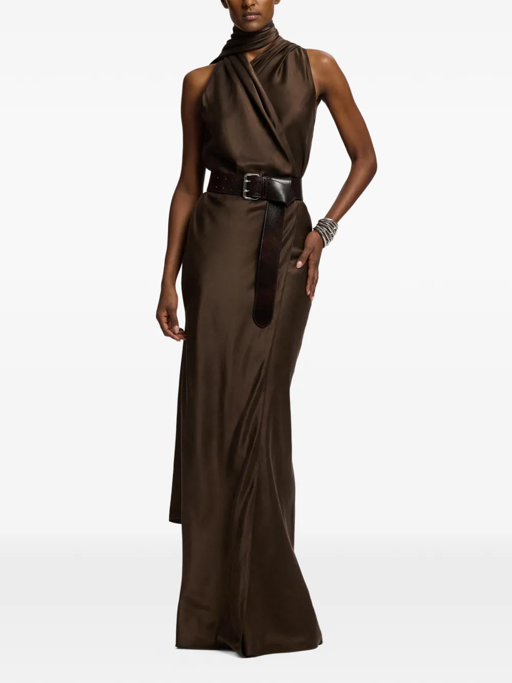 Ralph Lauren Collection Rynn mouwloze avondjurk Bruin