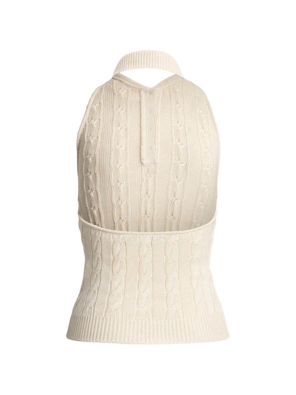 Ralph Lauren Collection Cable-knit Halter Polo Jumper in Neutrals, view 2