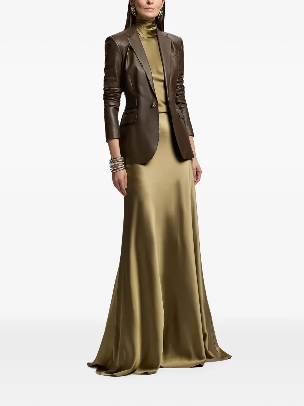 Ralph Lauren Collection Parker leren jack Bruin