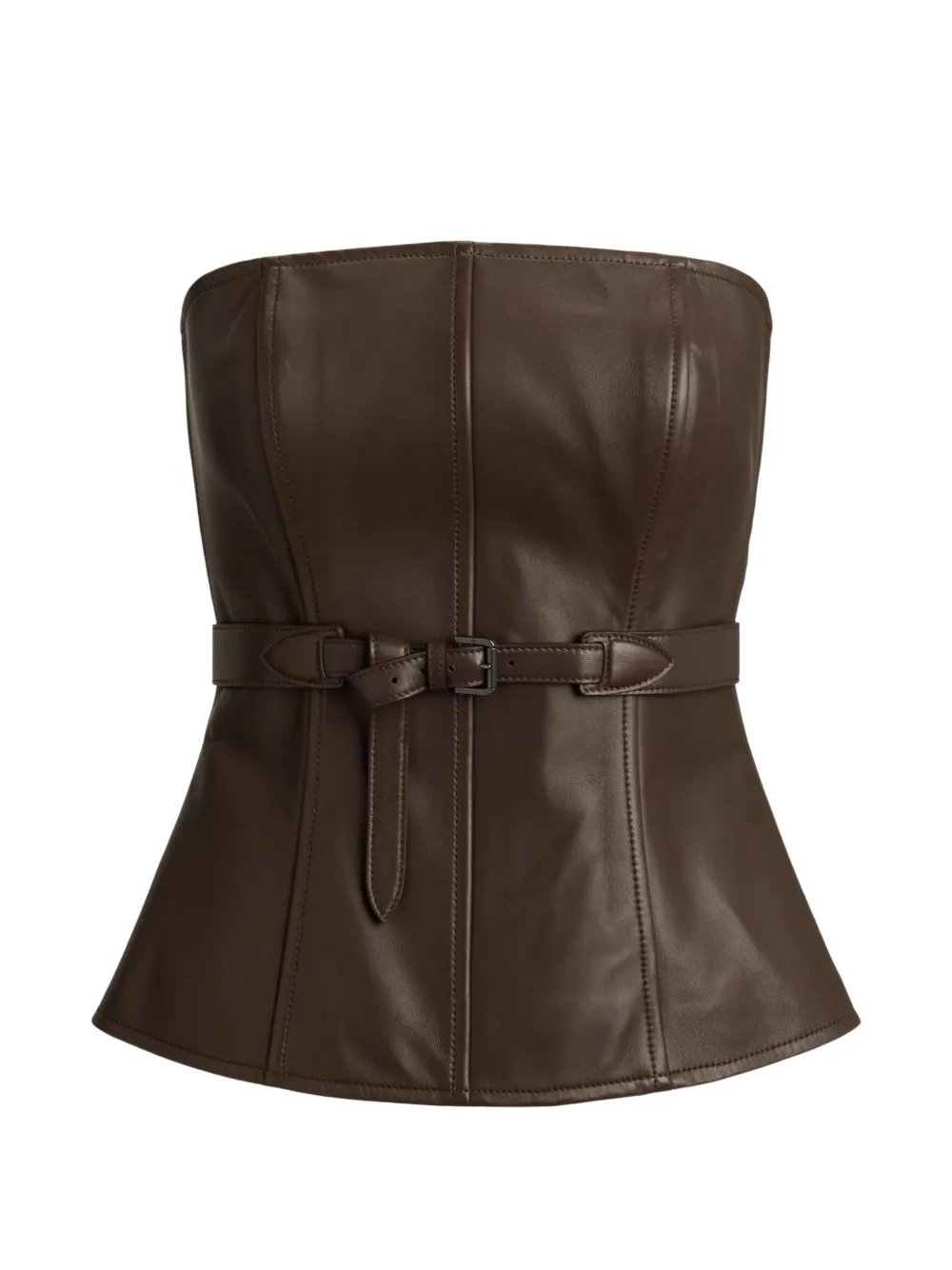 Ralph Lauren Collection Jenevieve leather bustier - Marrone