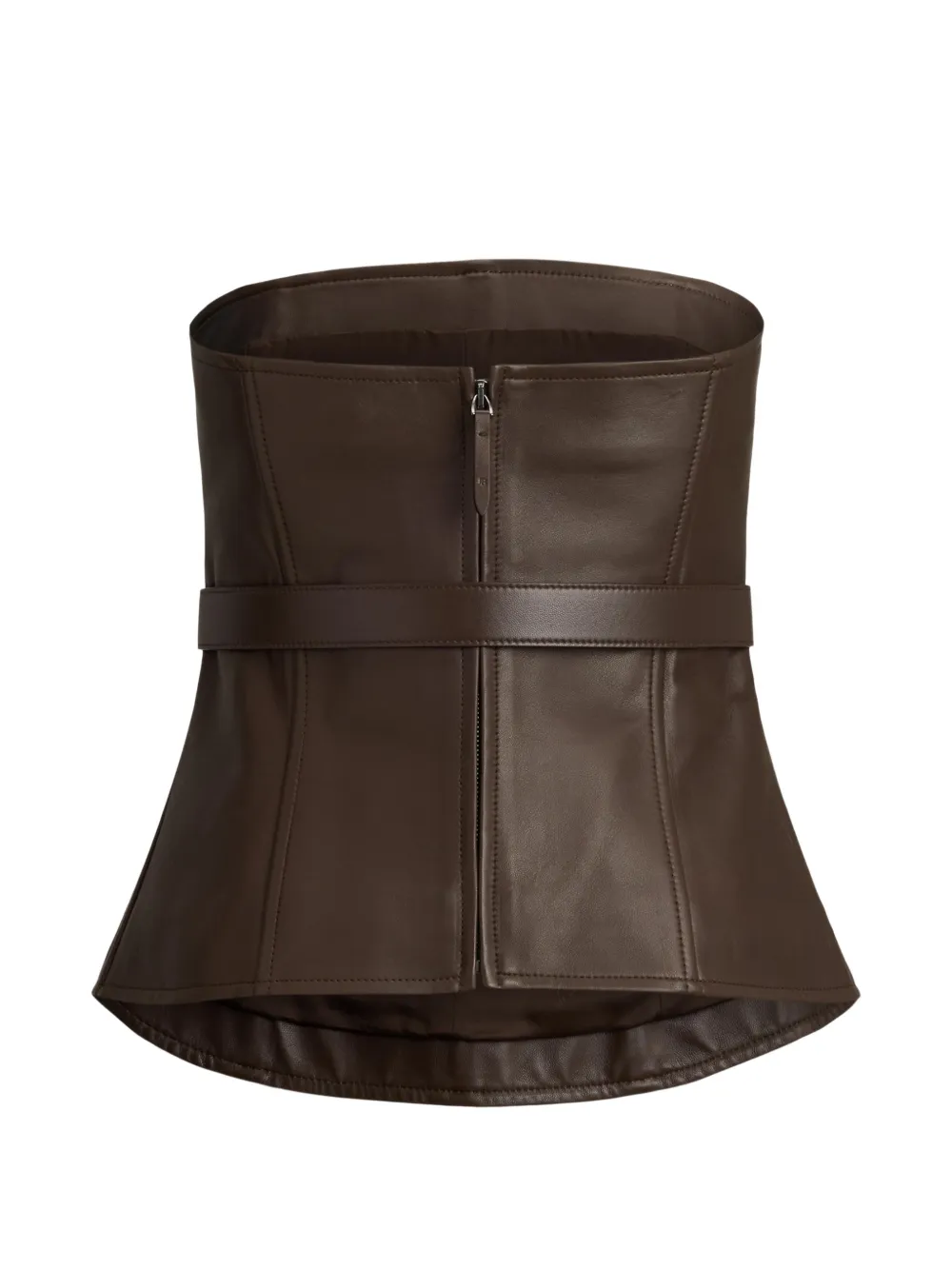 Ralph Lauren Collection Jenevieve leren bustier Bruin