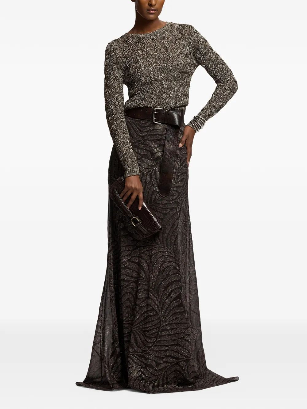 Ralph Lauren Collection Maxi-rok Bruin