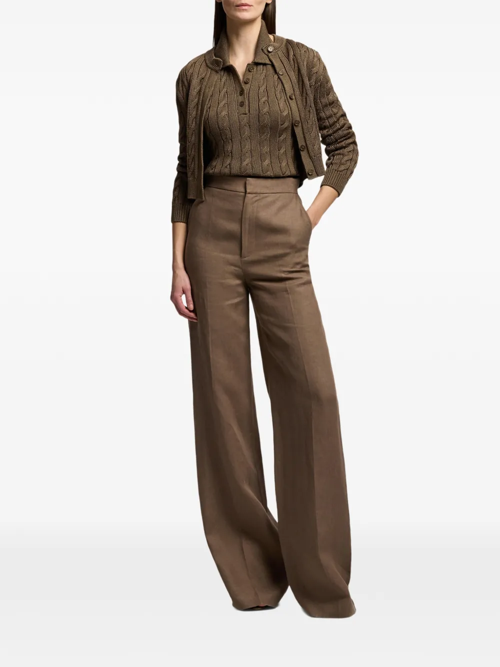Ralph Lauren Collection Dean II palazzo broek Bruin