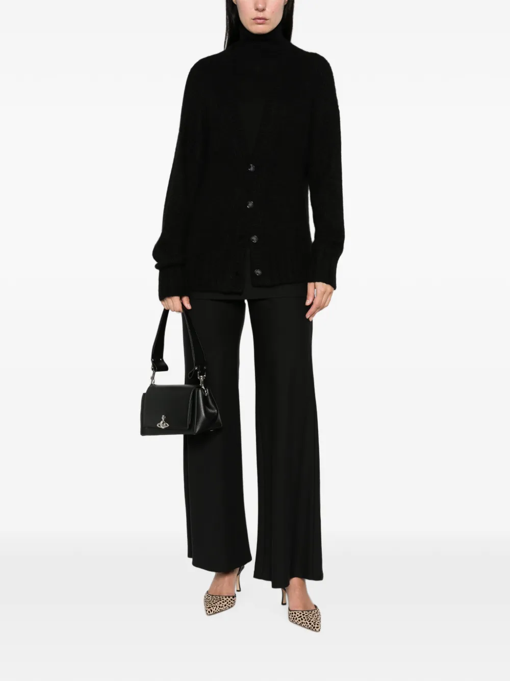 Emerson Renaldi V-neck knitted cardigan Zwart