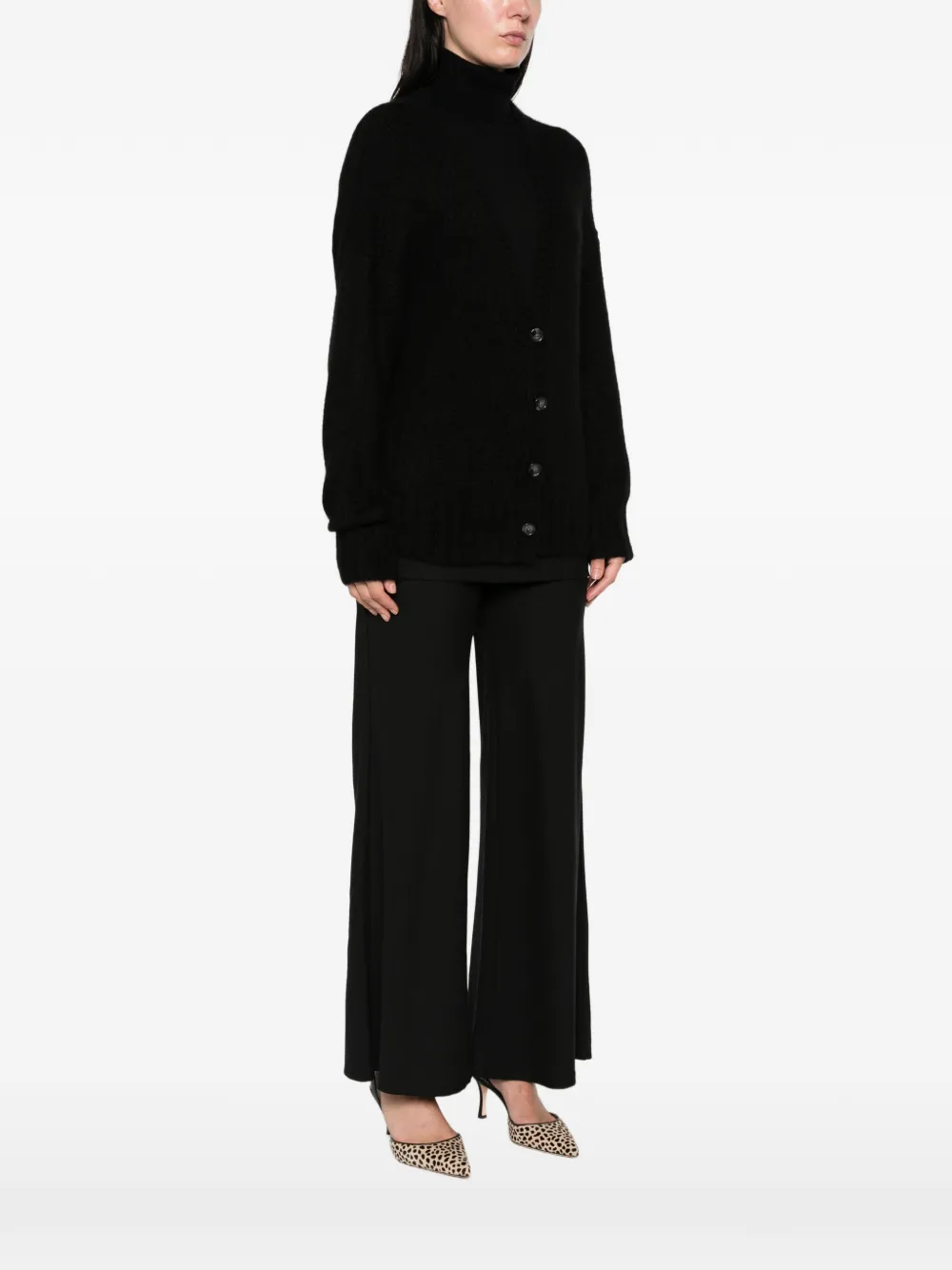 Emerson Renaldi V-neck knitted cardigan Zwart