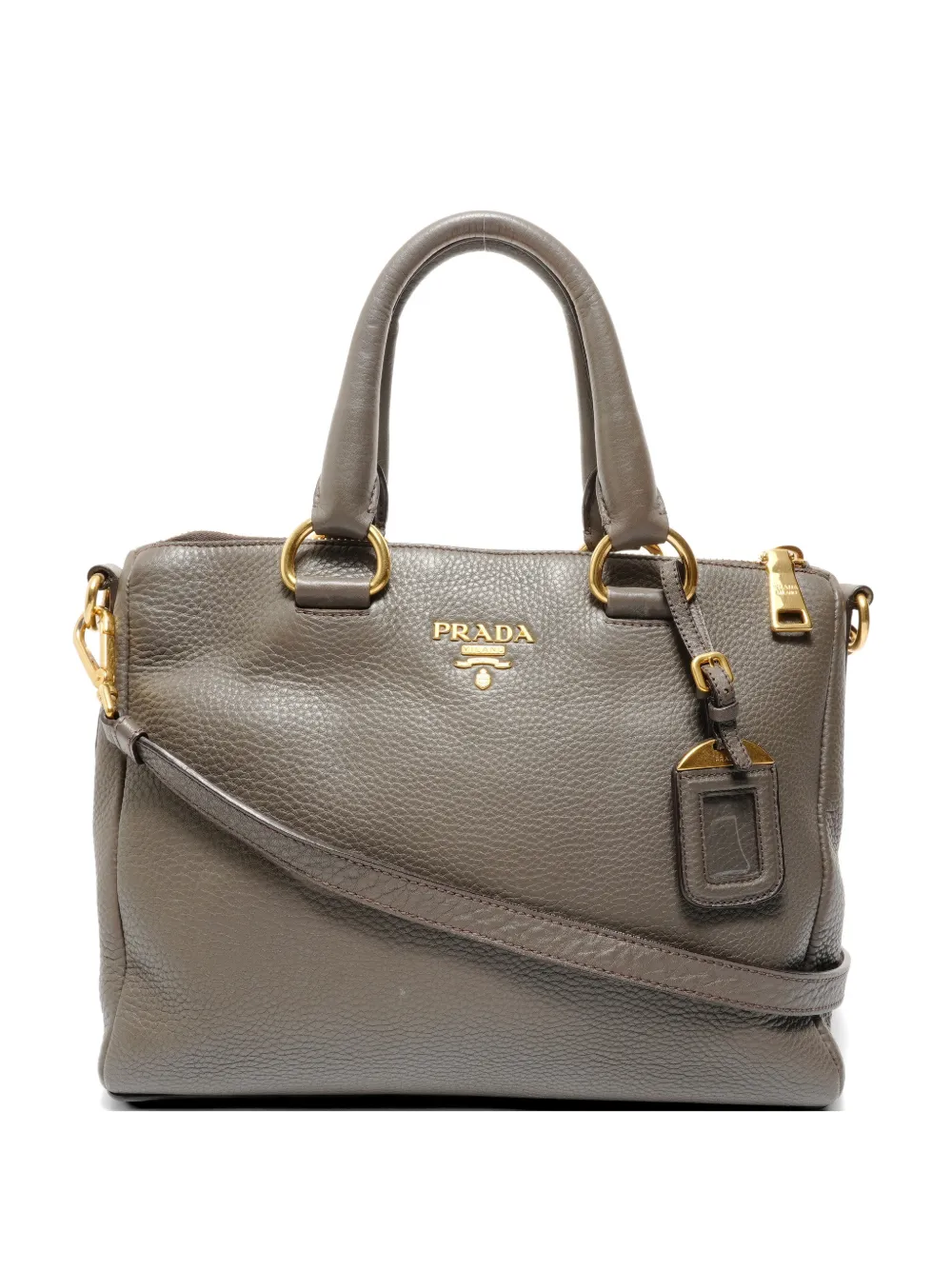 Prada Pre-Owned 2000-2010s pebbled leather shoulder bag - Grigio