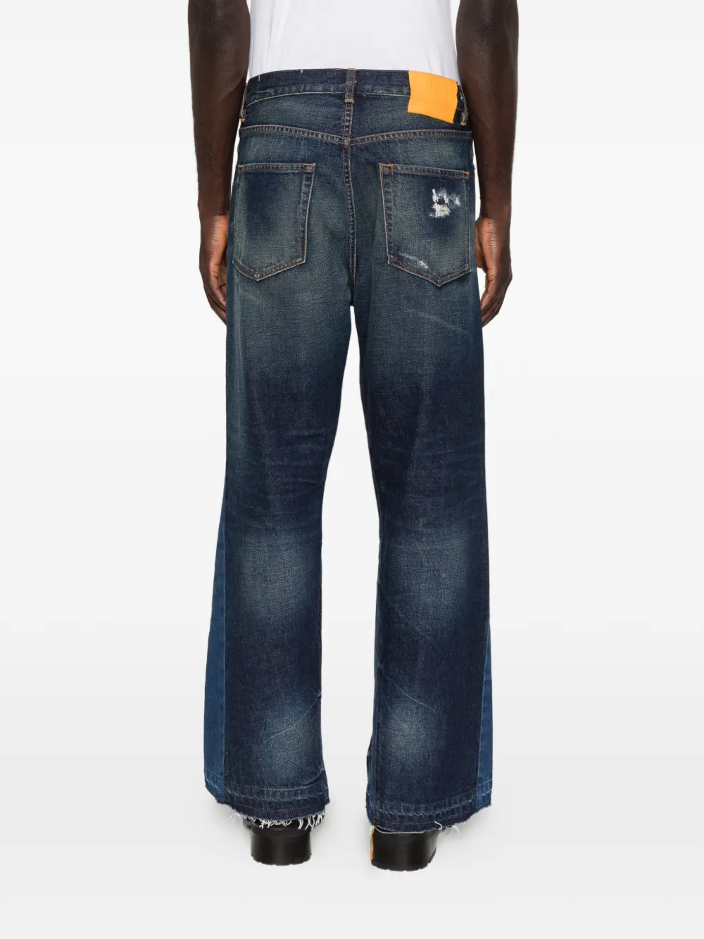 Gallery Dept. Belt-loop Logo-patch Jeans In Blue