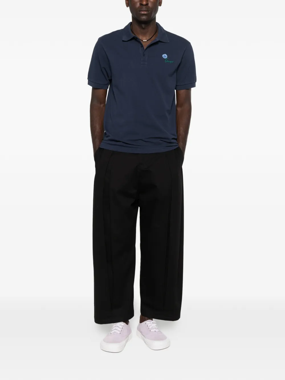 Kenzo Poloshirt met geborduurd logo Blauw