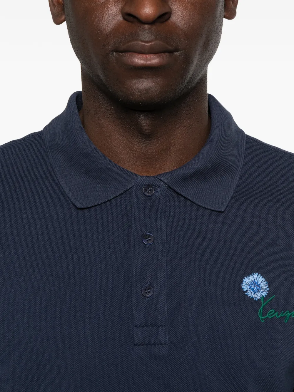 Kenzo Poloshirt met geborduurd logo Blauw