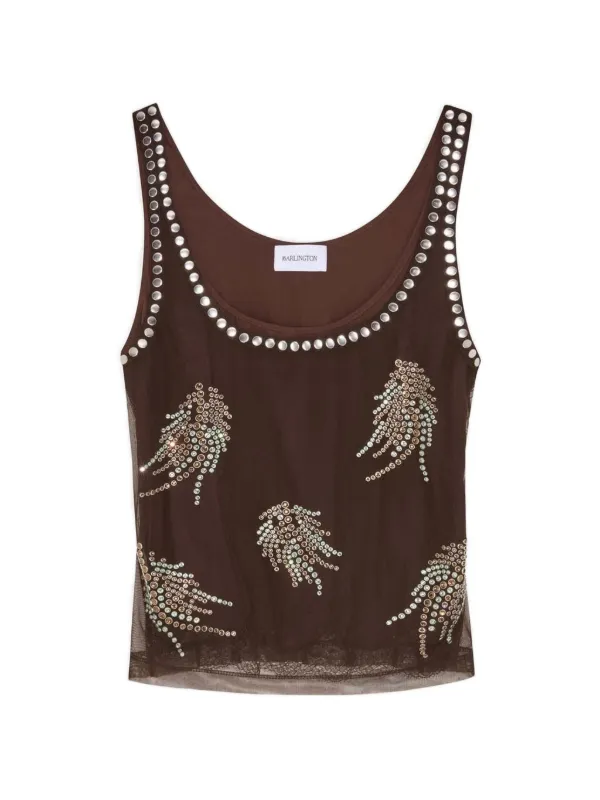 16Arlington Esha Hot-fix Mesh Top in Brown