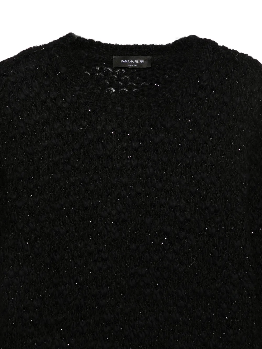 Fabiana Filippi sequin-embellished chunky-knit sweater Zwart