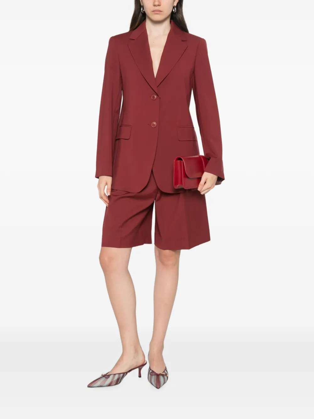 Max Mara Mstadorno geplooide shorts met ceintuur Rood