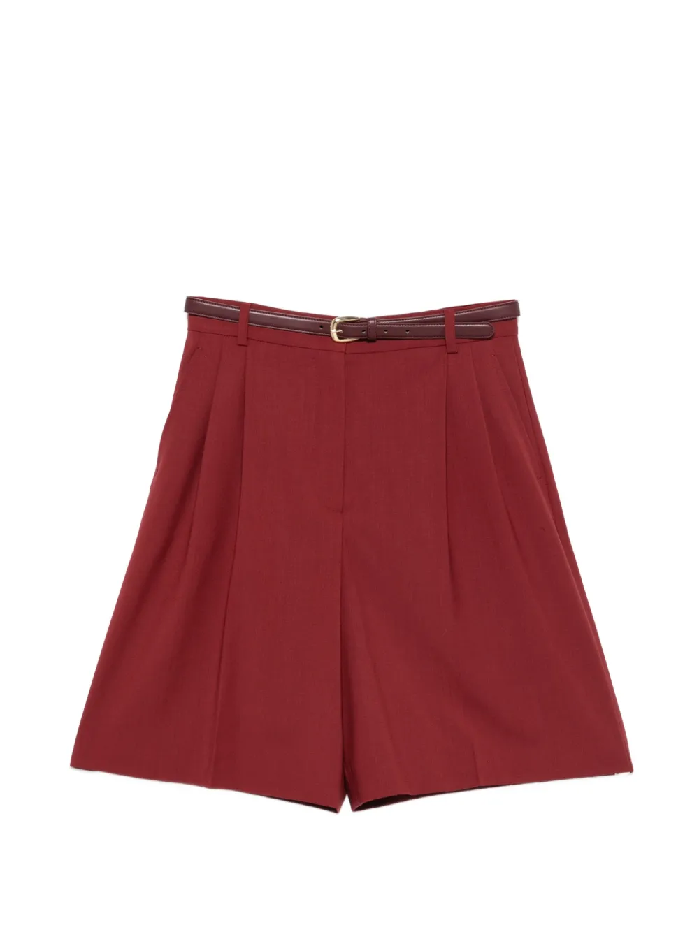 Max Mara Mstadorno belted pleated tailored shorts