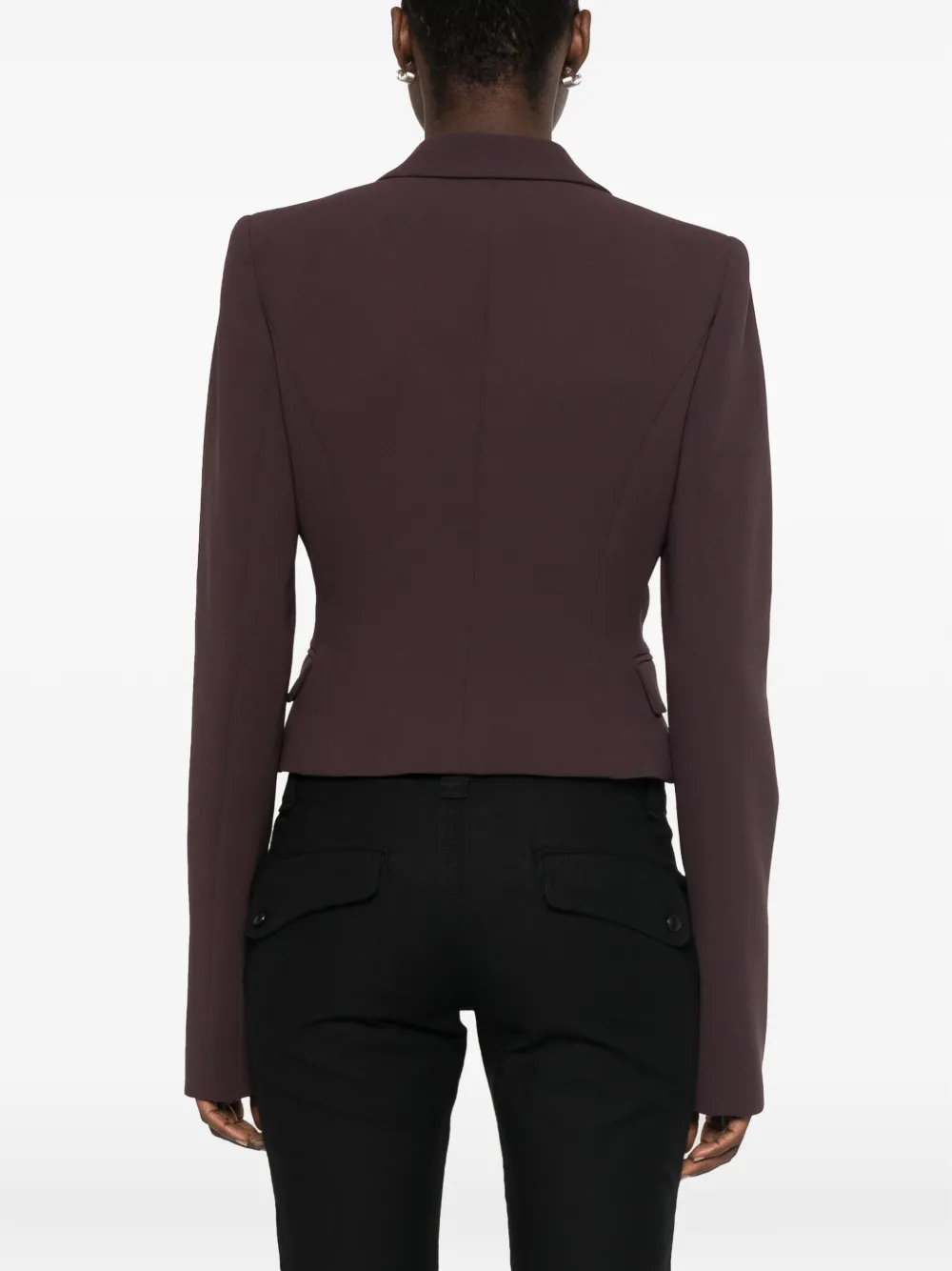 THE ANDAMANE Zefira cropped blazer met enkele rij knopen Rood