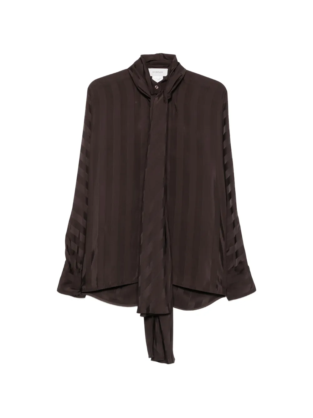 Sportmax Corsaro pussy-bow striped blouse - Marrone