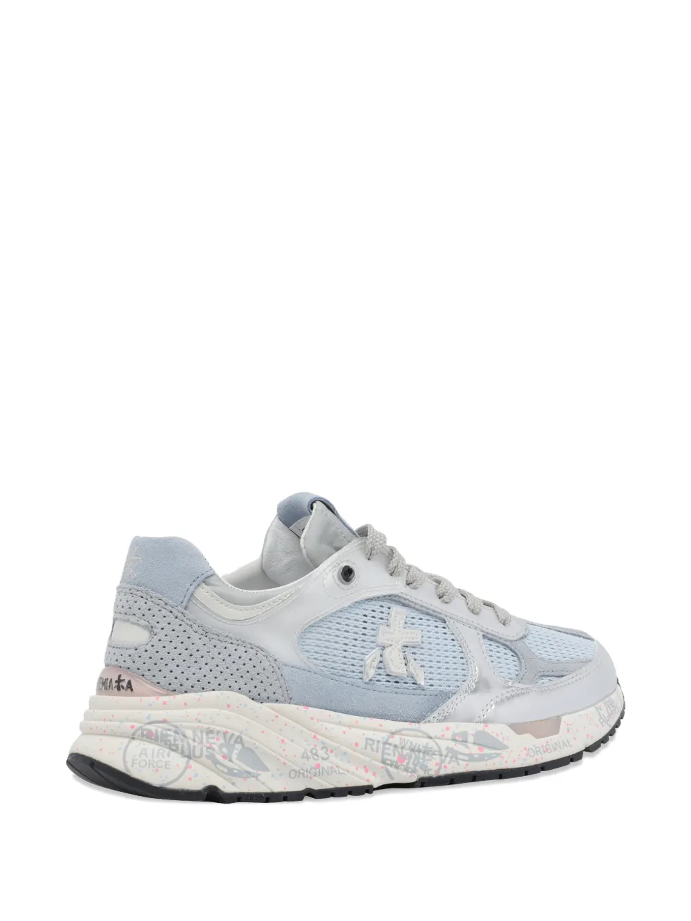 Premiata Mased 8205 suede-panel sneakers Blauw