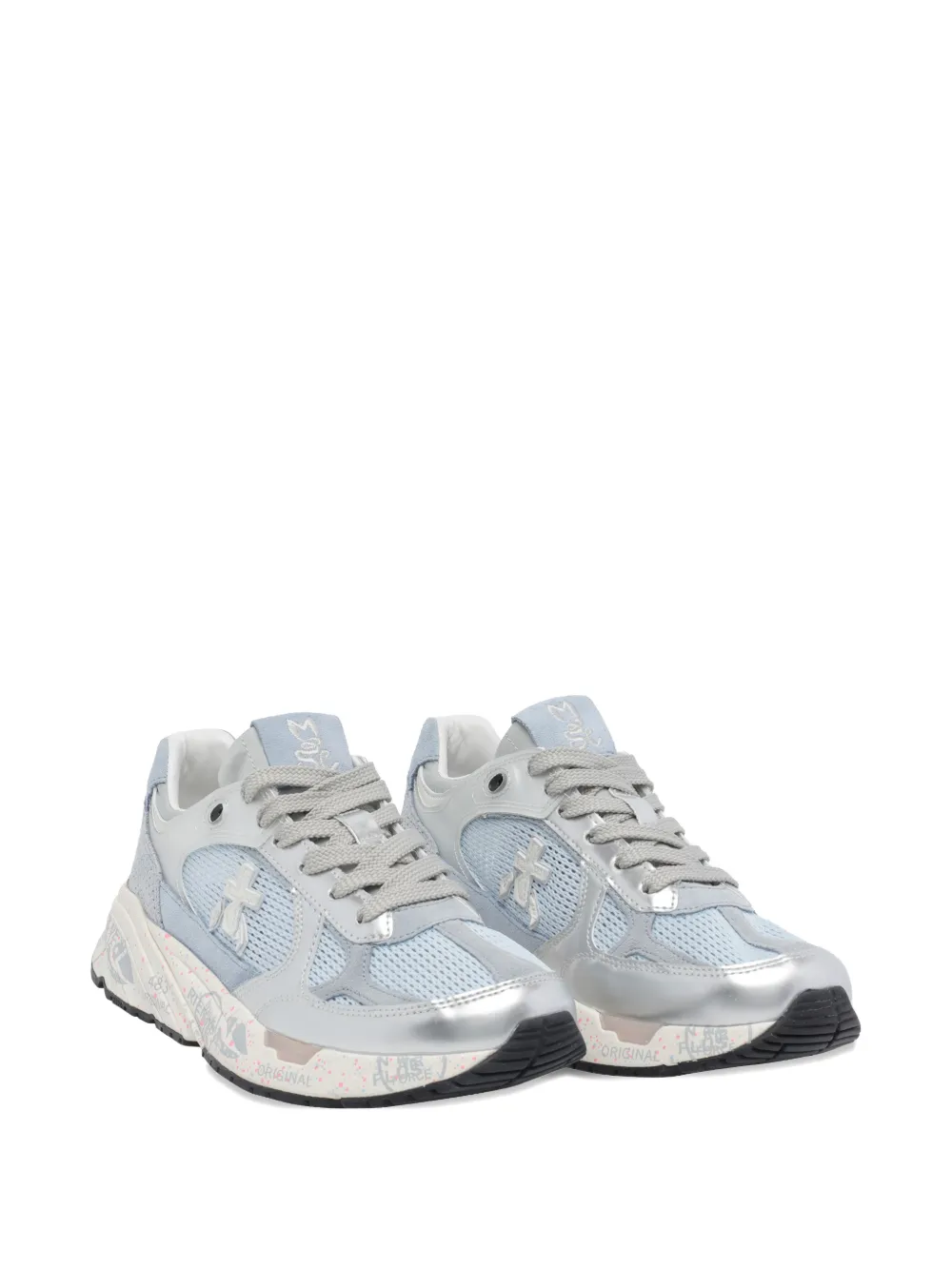 Premiata Mased 8205 suede-panel sneakers Blauw