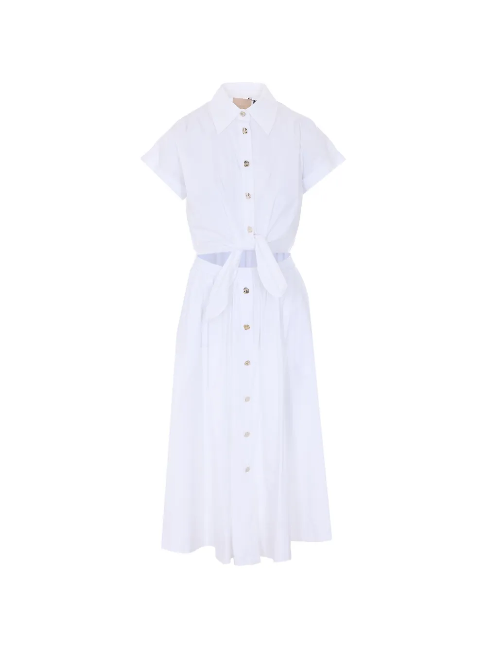 LIU JO tie-fastening cut-out shirt dress - Bianco