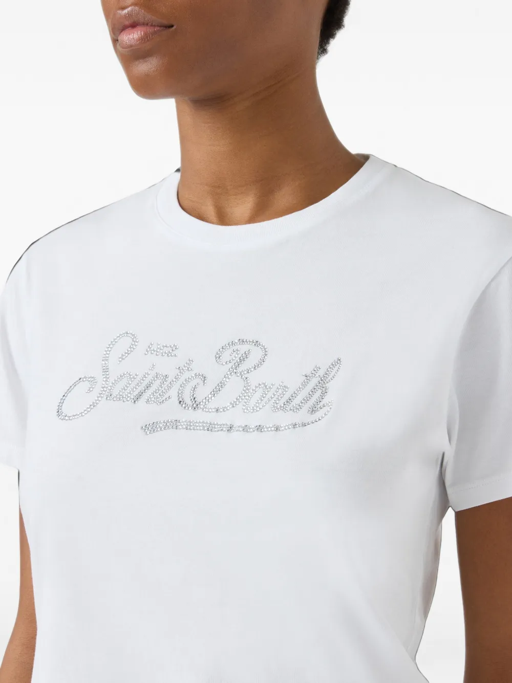 MC2 Saint Barth T-shirt met logo verfraaid met Swarovski-kristallen Wit