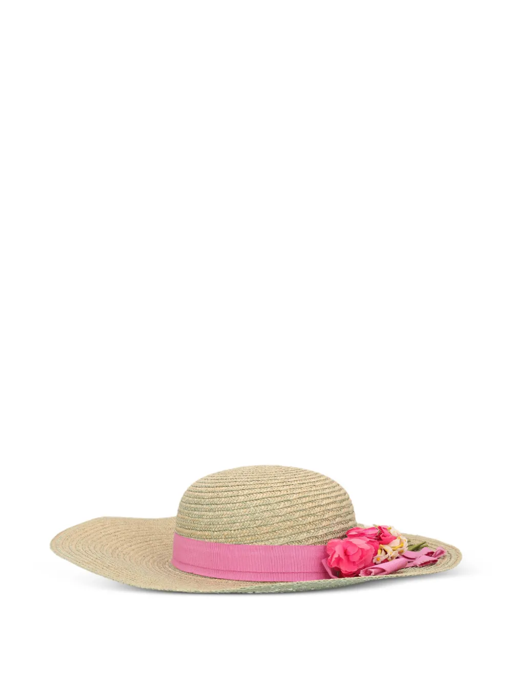 Vintage floral-detail wide-brim hat - Toni neutri