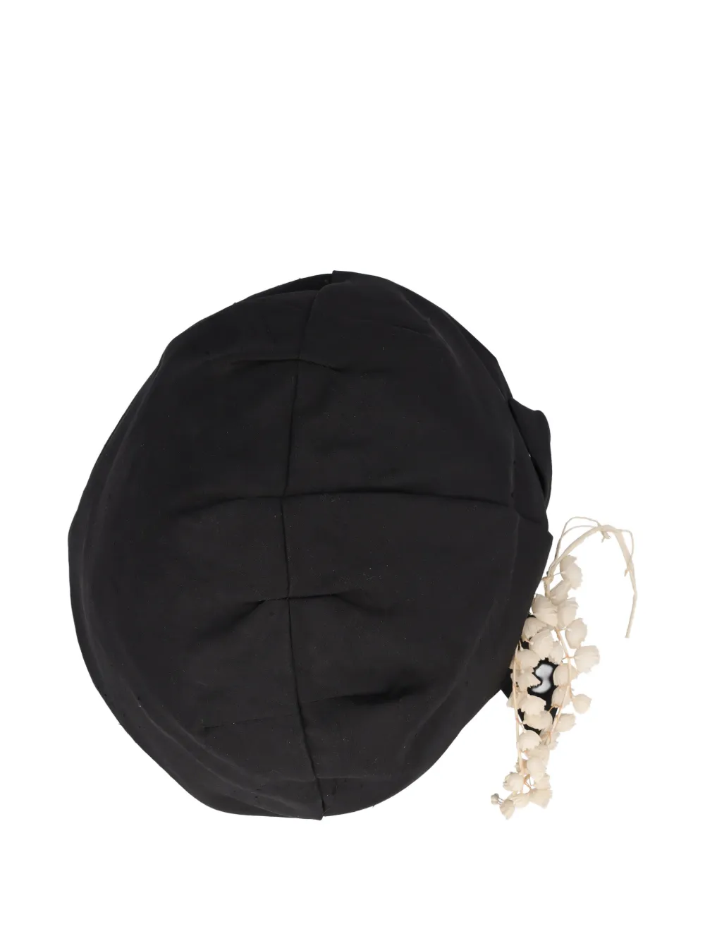 Vintage floral-embellished pillbox hat - Nero