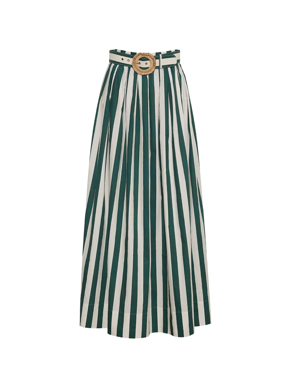 Cara Cara Greenfield belted striped maxi skirt - Verde