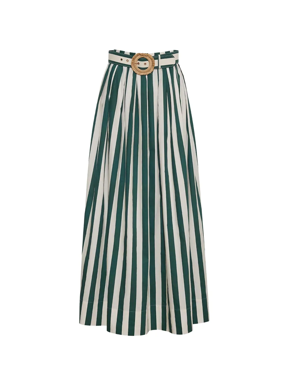 Cara Cara Greenfield belted striped maxi skirt - Verde