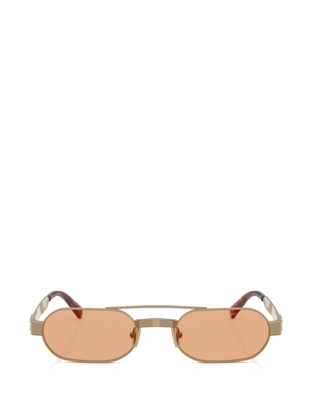Miu Miu Eyewear oval-frame double-bridge sunglasses - Oro