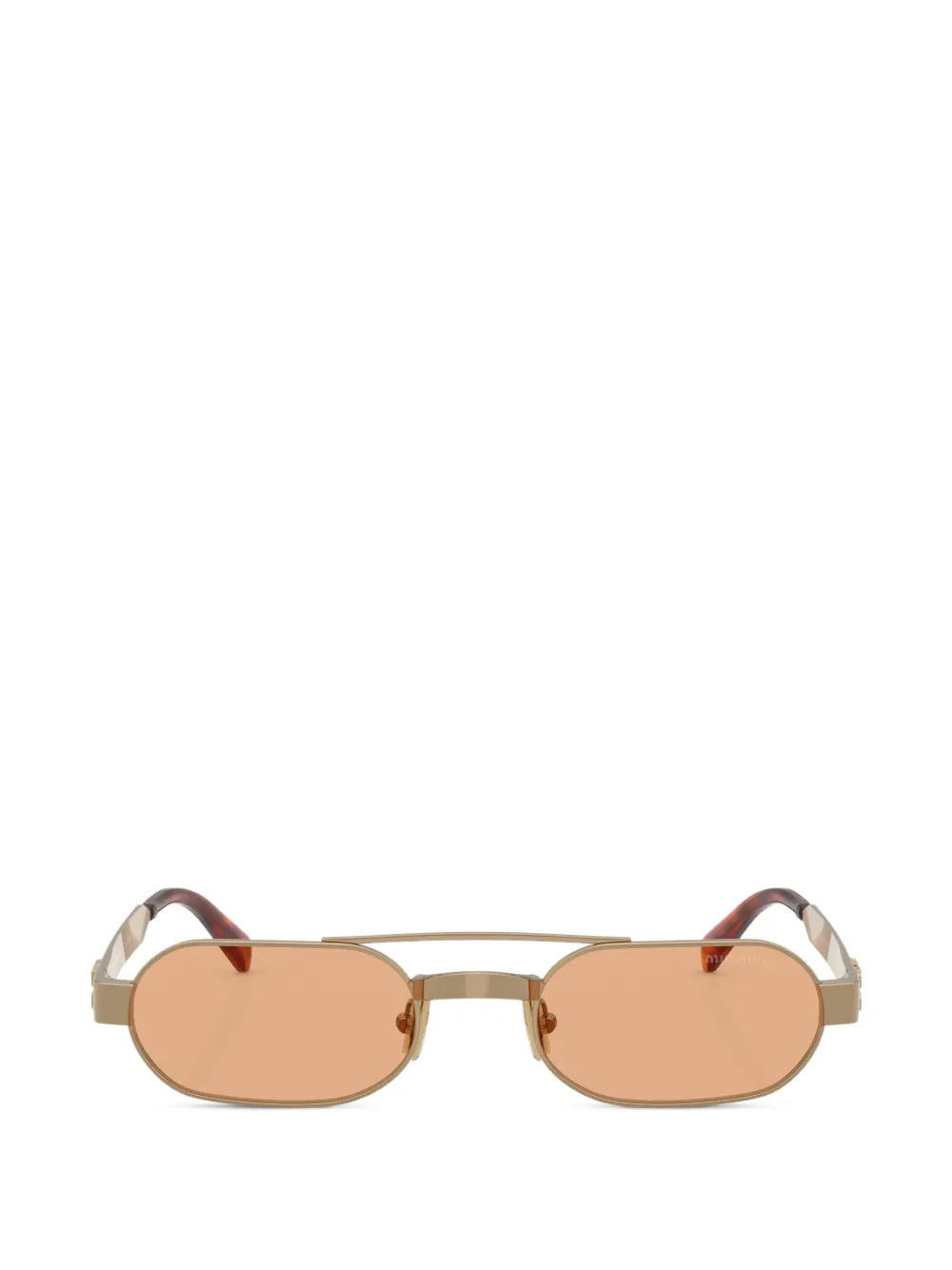 Miu Miu Eyewear oval-frame double-bridge sunglasses - Oro