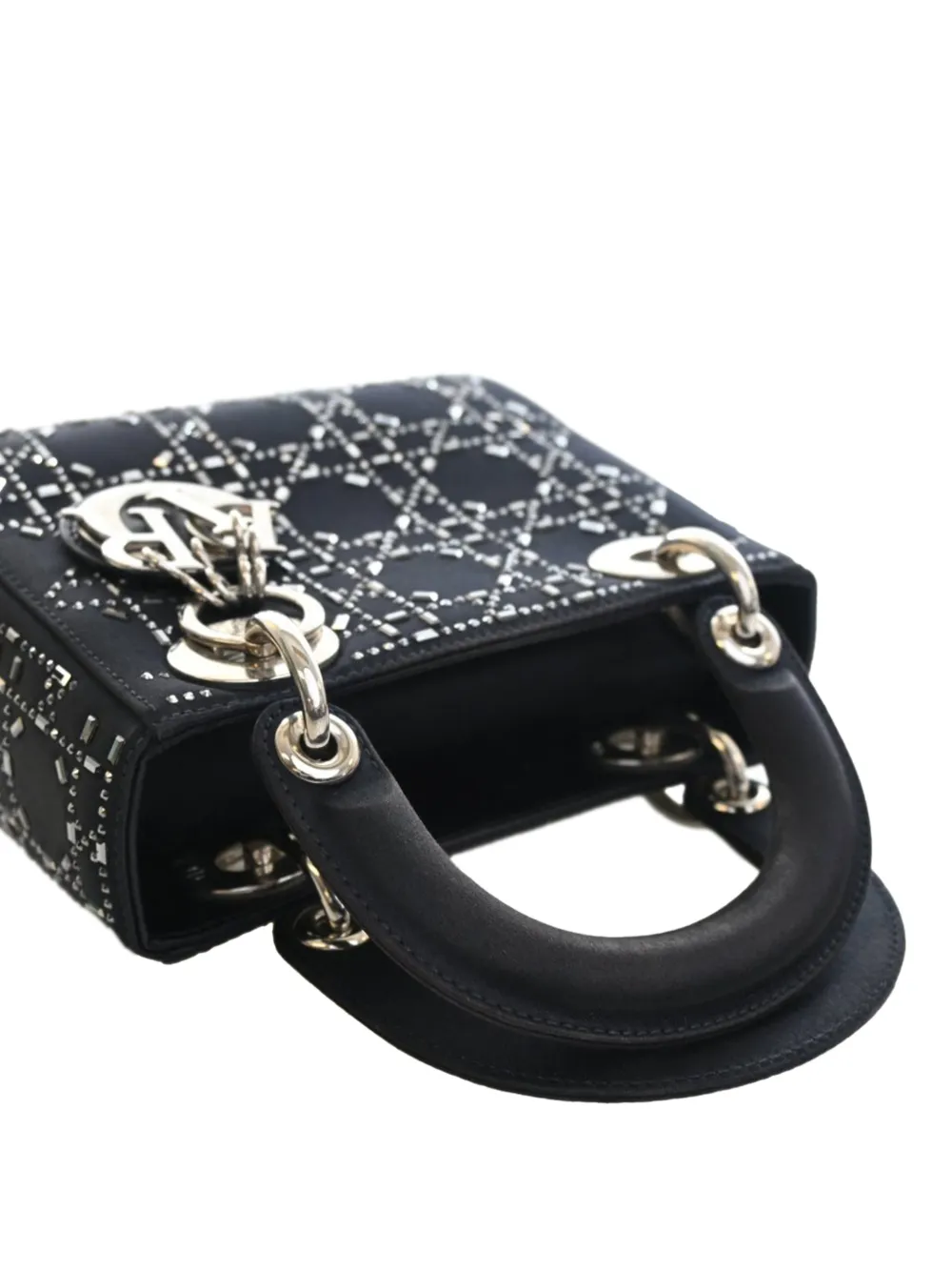  Christian Dior Pre-owned Bolso Satchel Cannage Lady Dior Mini Con Apliques De Crystal En Strass 2017 - Azul 