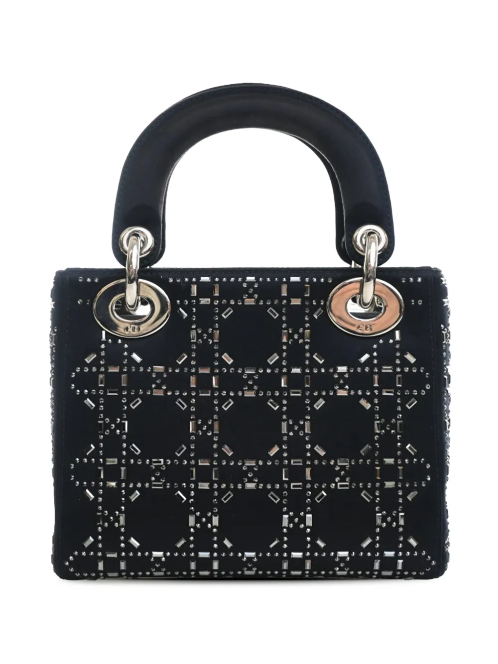  Christian Dior Pre-owned Bolso Satchel Cannage Lady Dior Mini Con Apliques De Crystal En Strass 2017 - Azul 