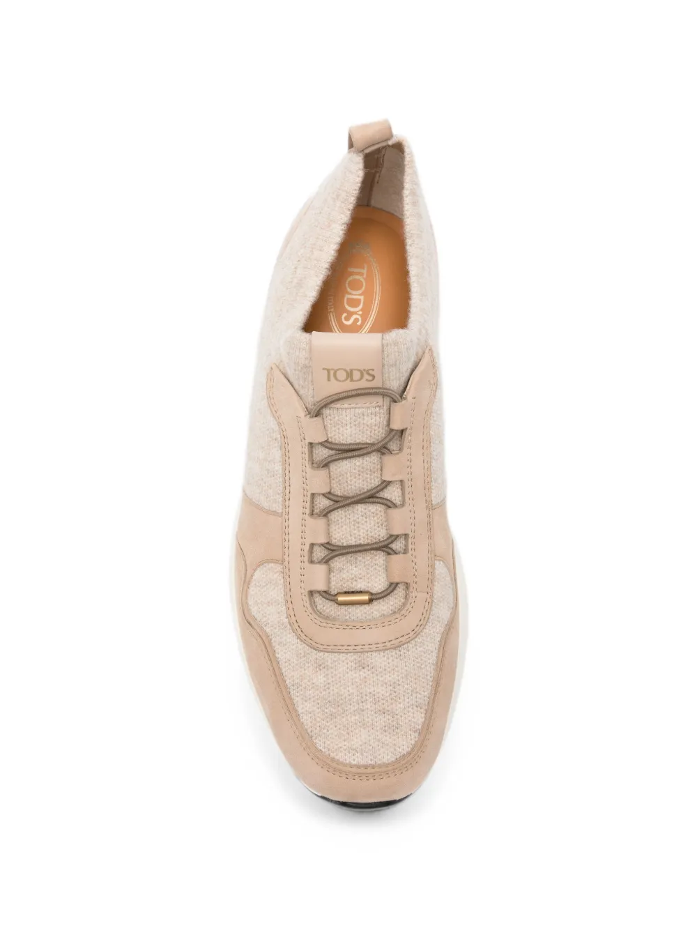 Tod's Red Dot gebreide suède sneakers Beige