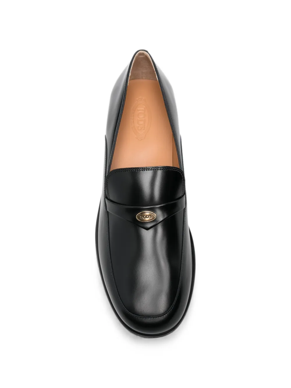 Tod's logo-plaque loafers Zwart