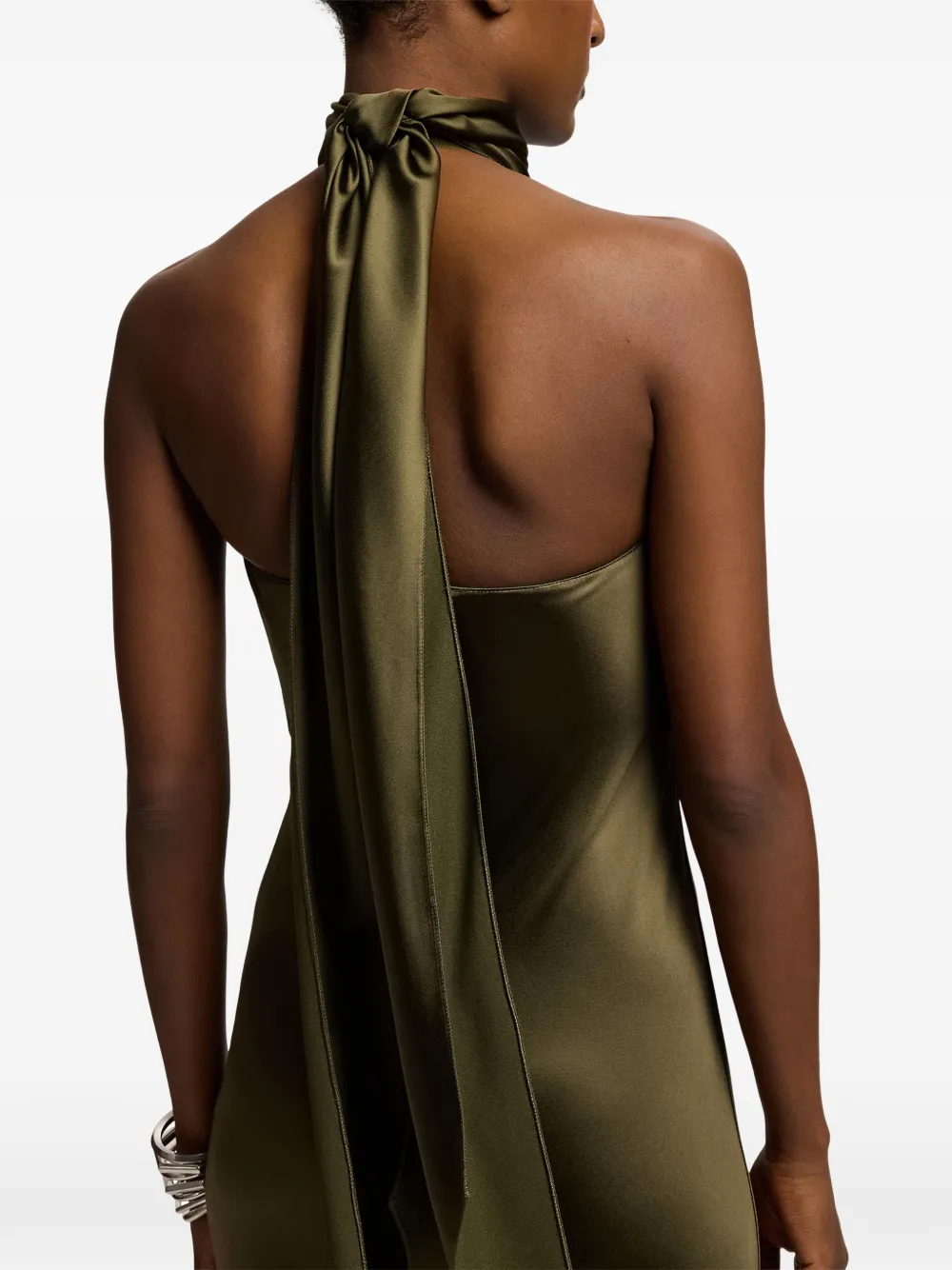 Ralph Lauren Collection Maxi-jurk met halternek Groen