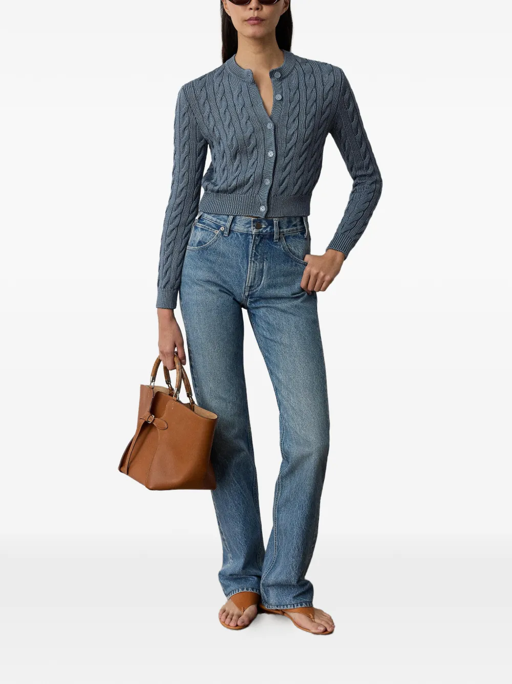 Ralph Lauren Collection Kabelgebreid vest Blauw