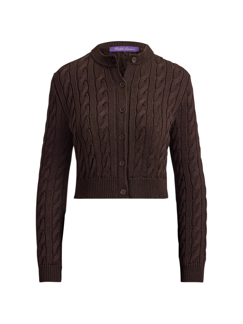 Ralph Lauren Collection Cropped-Cardigan mit Zopfmuster - Braun