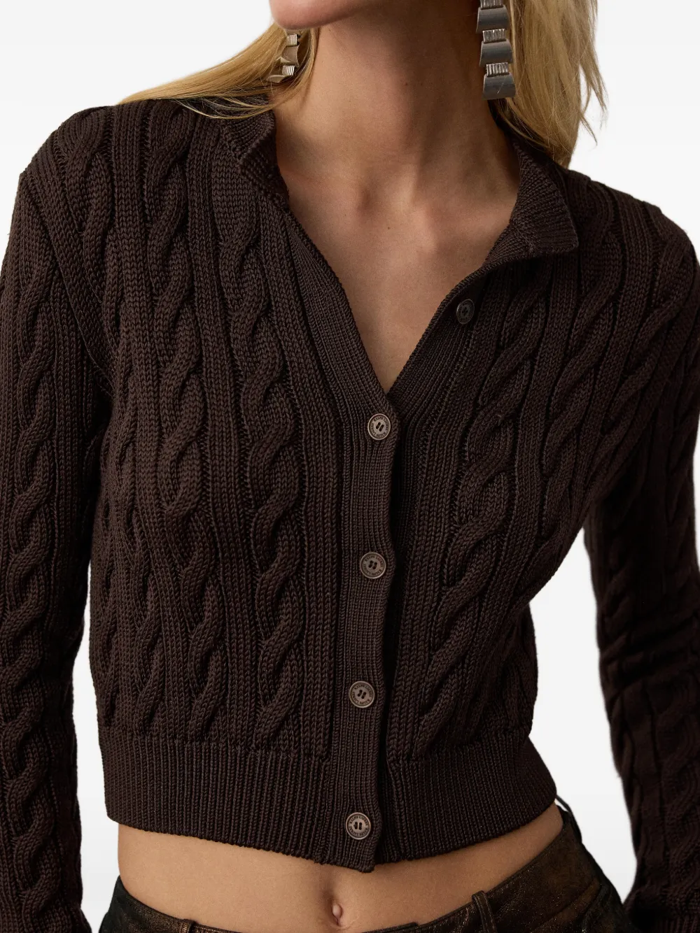 Ralph Lauren Collection Kabelgebreid vest Bruin