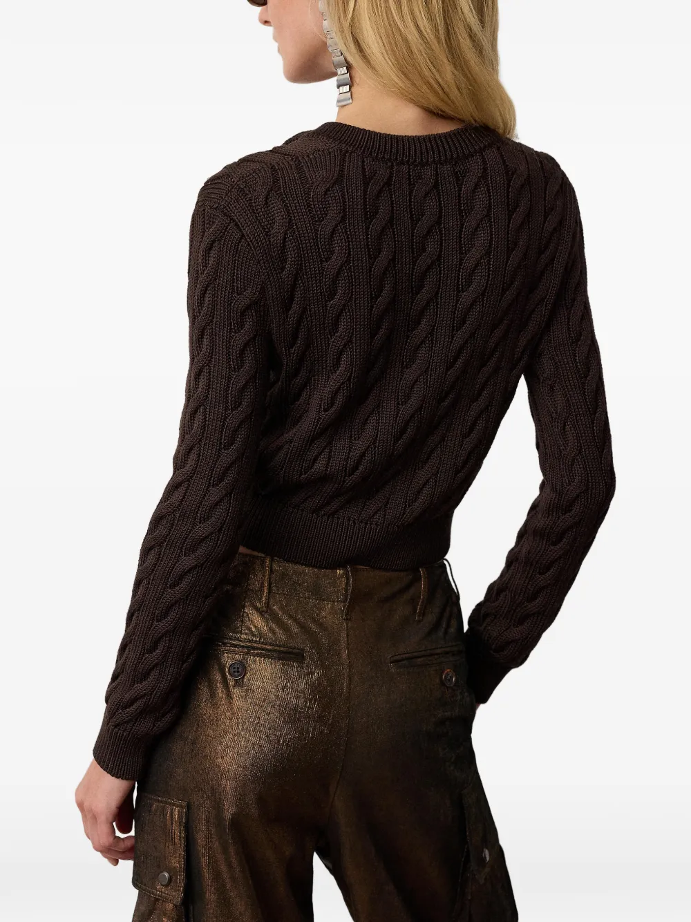 Ralph Lauren Collection Kabelgebreid vest Bruin
