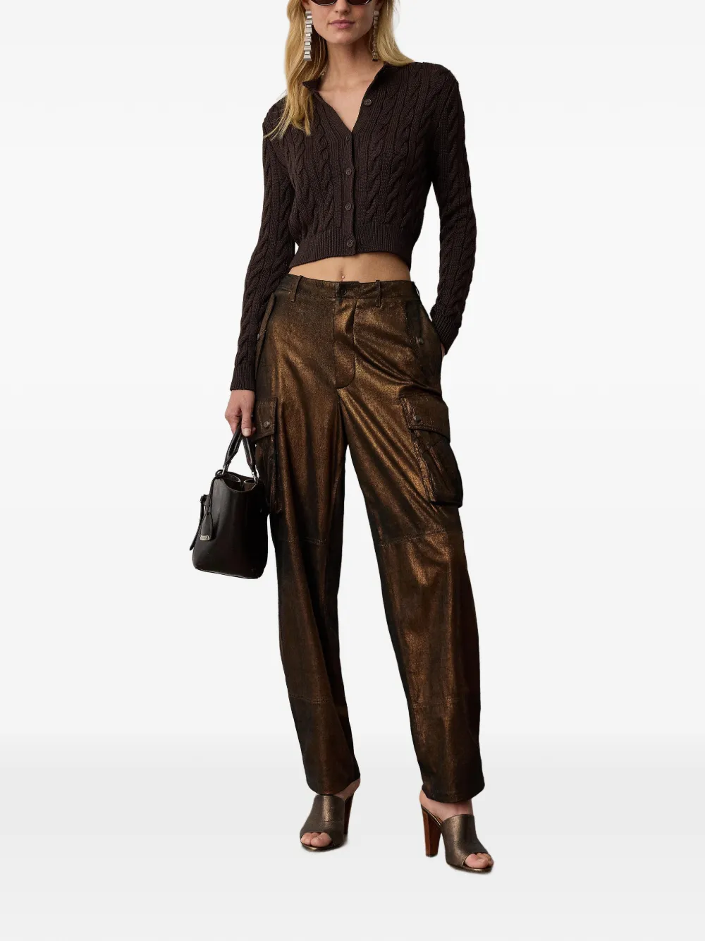 Ralph Lauren Collection Kabelgebreid vest Bruin