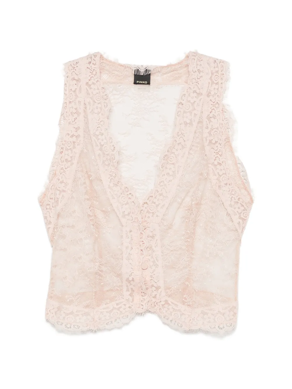PINKO lace-trim waistcoat - Rosa
