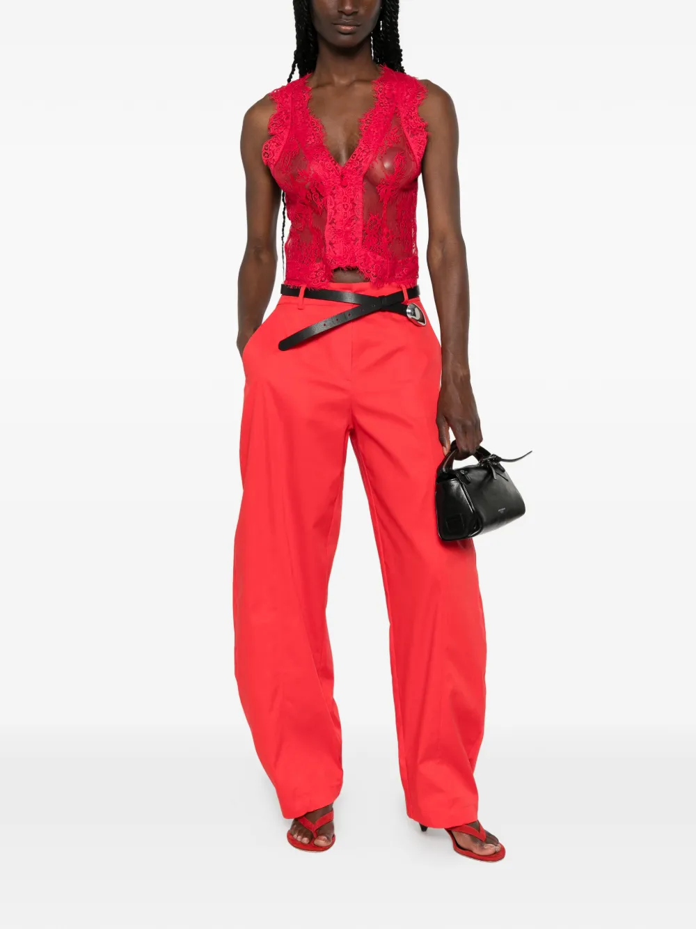 PINKO Pantalon met wijde pijpen Rood