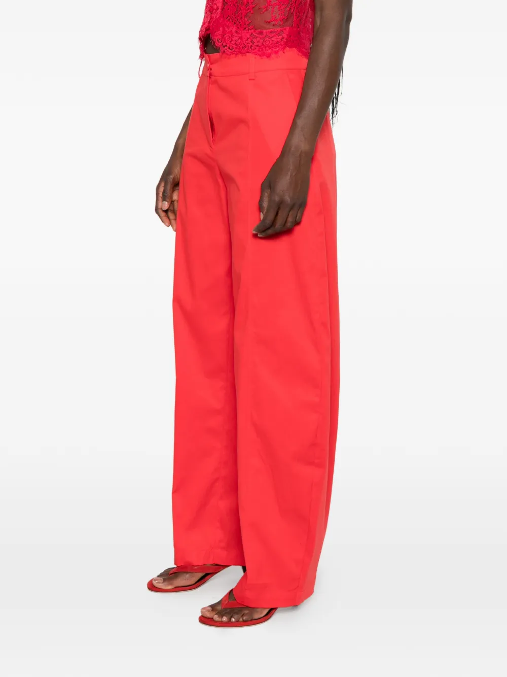 PINKO Pantalon met wijde pijpen Rood